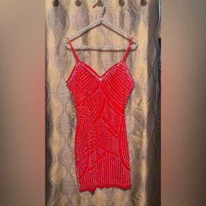 Elegant Red Sequin Dress